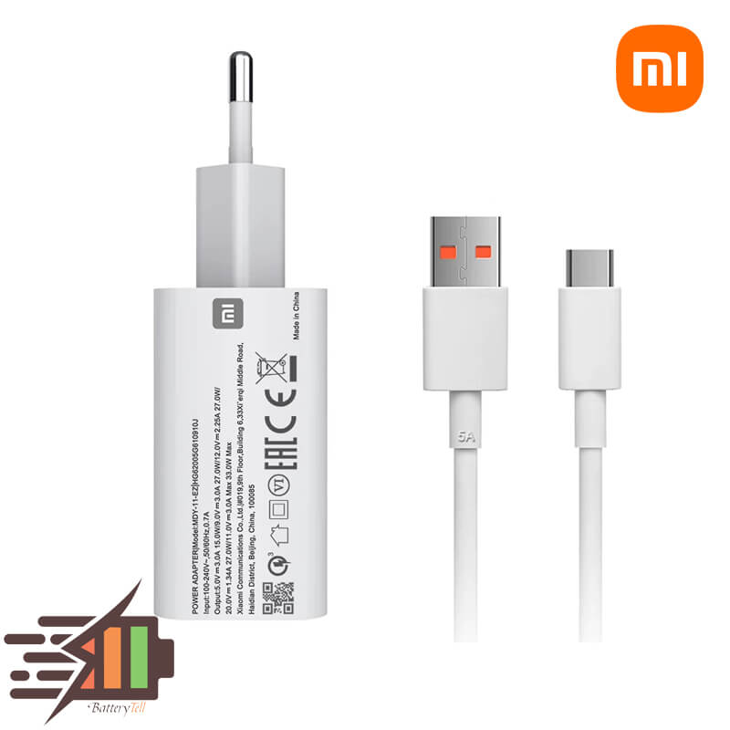 شارژر و کابل شارژ شیائومی Xiaomi 33W Type C – فروشگاه اینترنتی باتری تل